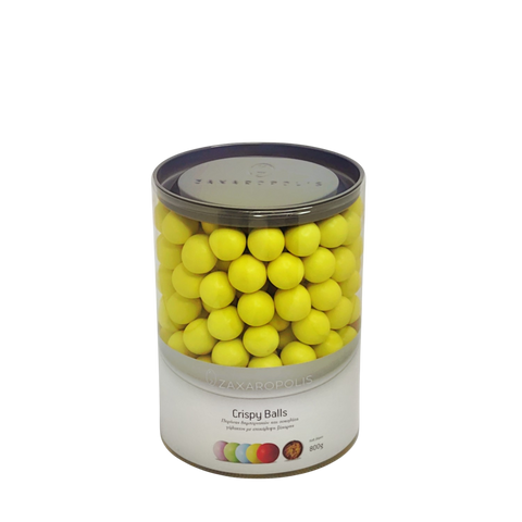 CRISPY BALLS ΓΥΑΛΙ ΚΙΤΡΙΝΟ συσκ. 4Kg 11,30€/Kg, συσκ. 800gr 11,50€