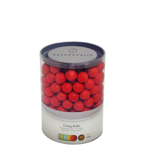CRISPY BALLS ΓΥΑΛΙ ΚΟΚΚΙΝΟ συσκ. 4Kg 11,30€/Kg, συσκ. 800gr 11,50€